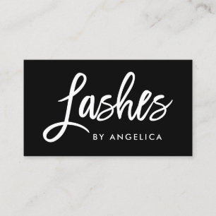 Modern Brush Script Lashes Makeup Artist Business Card