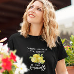 Modern Brush Script Limoncello Lemons Black T-Shirt<br><div class="desc">Modern Brush Script Watercolor Lemons When Life Gives You Lemons Make Limoncello Black T-Shirt</div>