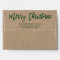 Modern Brush Script Merry Christmas Kraft Green