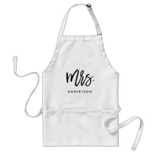 Modern Brush Script Mrs. Standard Apron