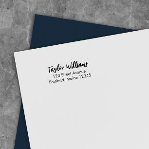 Modern Brush Script Name Return Address Self-inking Stamp