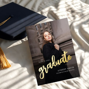 Modern Brush Script Photo Graduation