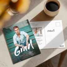 Modern Brush Script Photo Graduation