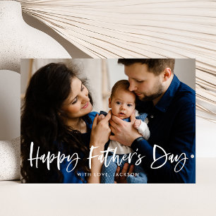 Modern Brush Script Photo Happy Father's Day