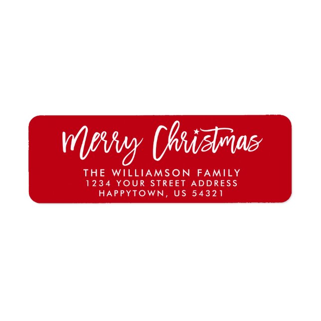 Modern Brush Script Star Merry Christmas Family (Front)