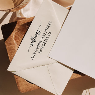 Modern Brush Script Stylish Return Address Self-inking Stamp