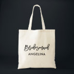 Modern Brush Script Trendy Bridesmaid Tote Bag<br><div class="desc">Modern Trendy Brush Script Bridesmaid Tote Bag</div>