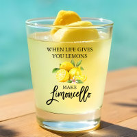 Modern Brush Script Watercolor Lemons Limoncello