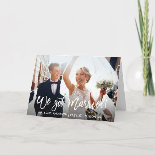 Modern Brush Script We Got Married Folded Card