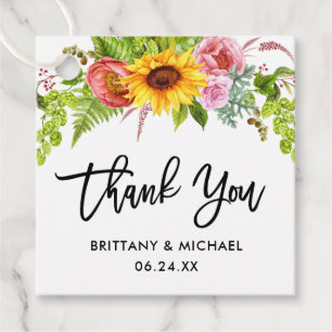 Modern Brush Script Wedding Thank You Favour Tags