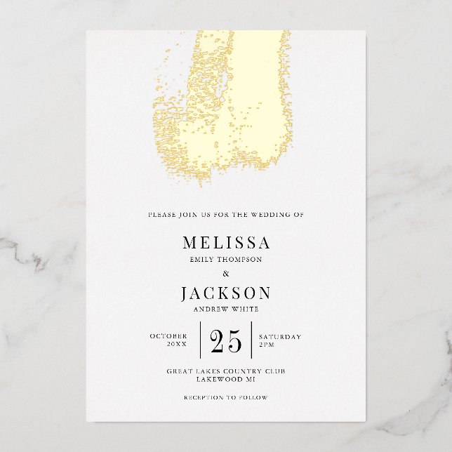 Modern Brush Stroke Elegant Wedding (Front)