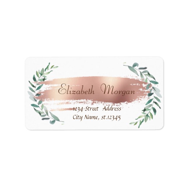 Modern Brush Stroke, Glitter Bokeh, Olive Branch Label (Front)