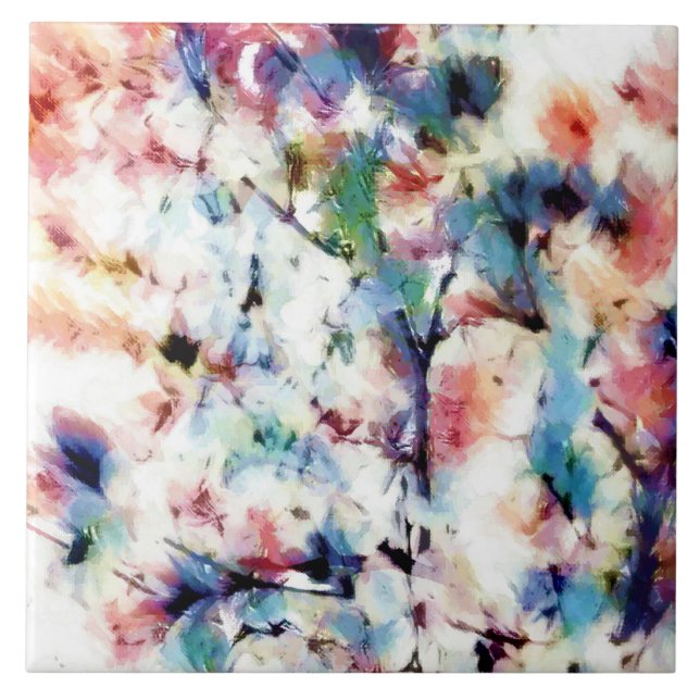 Modern brush stroke marble granite abstract retro tile (Front)