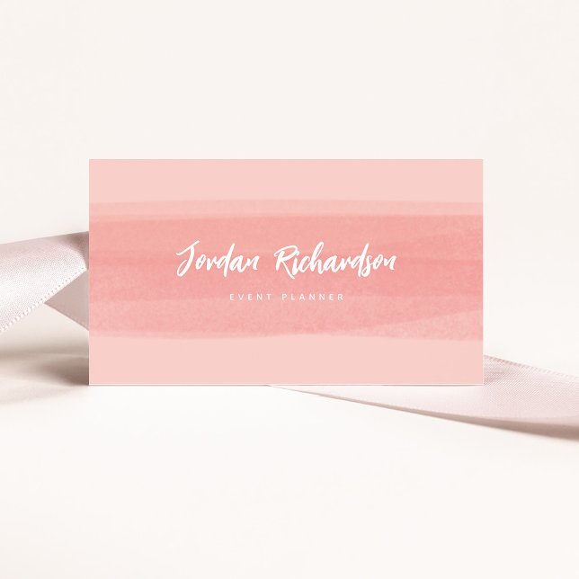 Modern Brush Stroke | Pink Peach Business Card (Creator Uploaded)