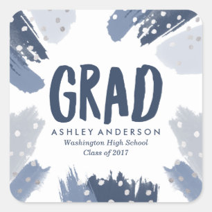 Modern Brush Strokes   Graduation Stickers