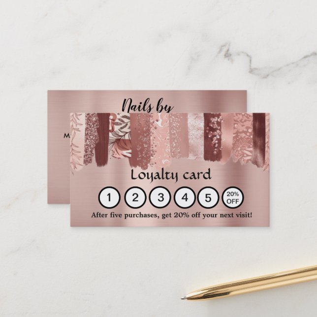 Modern brush strokes loyalty Business Card (Front/Back In Situ)