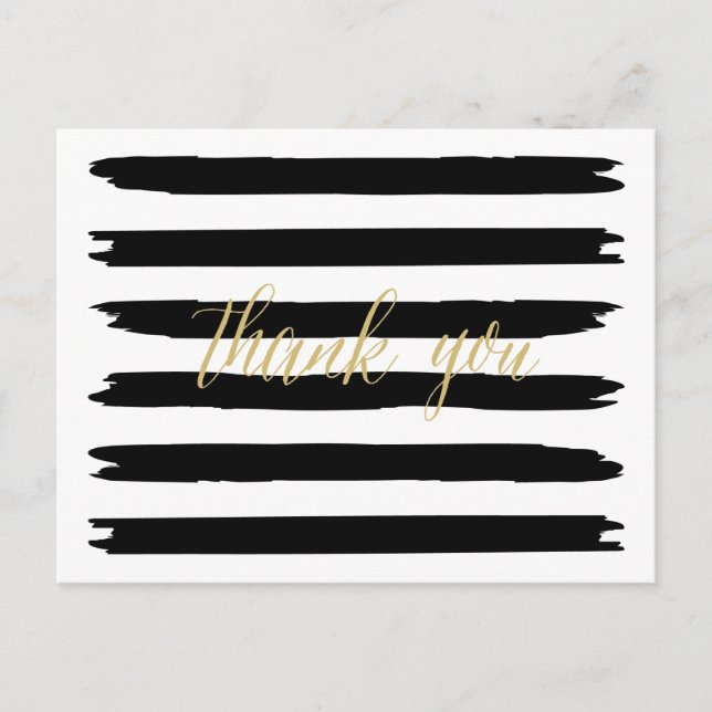 Modern Brush Strokes Thank You Postcard (Front)