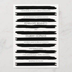 Modern Brush Strokes Wedding Invitation