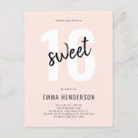 Modern Brush Sweet 16 Invitation Postcard<br><div class="desc">Modern and simple Sweet 16 invitation.</div>