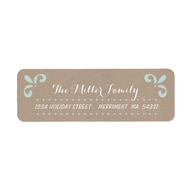 Modern Brush Swirl Address Label (Front)