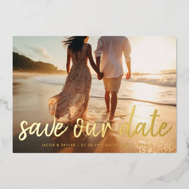 Modern Brush Text Multi Full Bleed Photo Monogram  (Front)