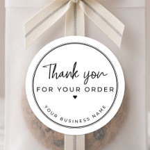Modern Brush Thank You Order Sticker