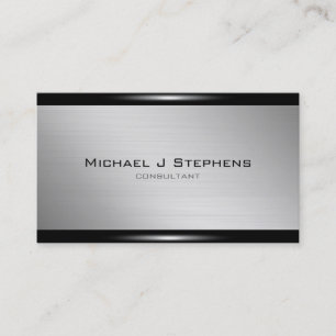 Modern Brushed Aluminium 2 Business Card