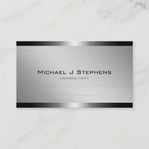 Modern Brushed Aluminium Business Card