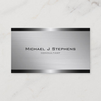 Modern Brushed Aluminium Business Card