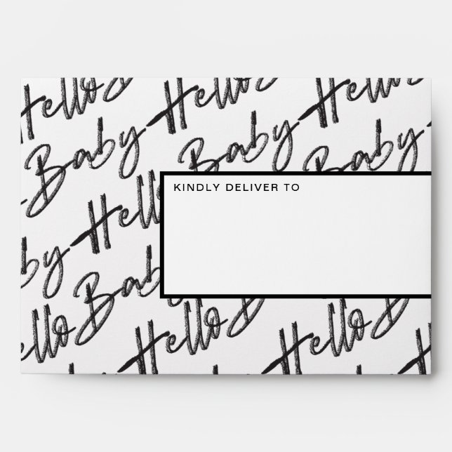 Modern Brushed Calligraphy Baby Shower Pre-Address Envelope (Front)