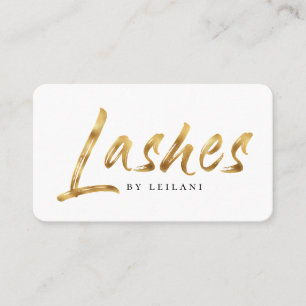 Modern Brushed Gold Lash Artist Business Card
