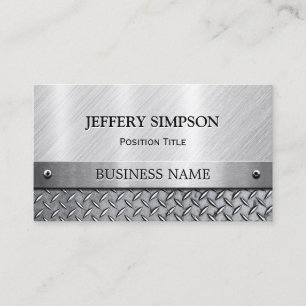 Modern Brushed Metal Look - Fully Customisable Business Card