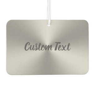 Modern Brushed Metal Look Grey Script Text Car Air Freshener