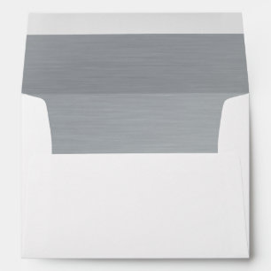 Modern   Brushed Metal Look Silver Wedding 5x7 Envelope