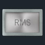 Modern Brushed Metal Look with Monogram Belt Buckle<br><div class="desc">Three large,  dark grey letters form the display text that you can replace with the appropriate monogram. This modern belt buckle has a radial pattern. The brushed metal look that's behind the text is an artistic rendering.</div>