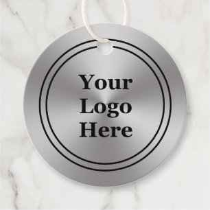 Modern Brushed Metal Look Your Logo Here Favour Tags