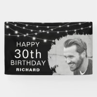 Modern Brushed Photo Effect Birthday  Banner