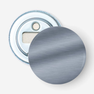 Modern Brushed Steel Look Button Bottle Opener