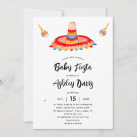Modern Brushed Typography Sombrero Baby Fiesta