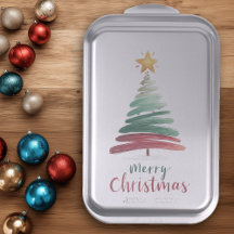 Modern Brushstroke Christmas Tree Cake Pan