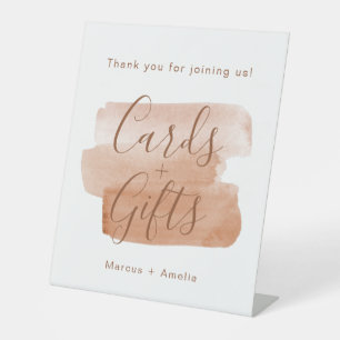 Modern  Brushstroke Minimalist Wedding Gifts Pedestal Sign