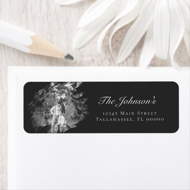 Modern Brushstroke Photo Wedding | Soft Black (Insitu)