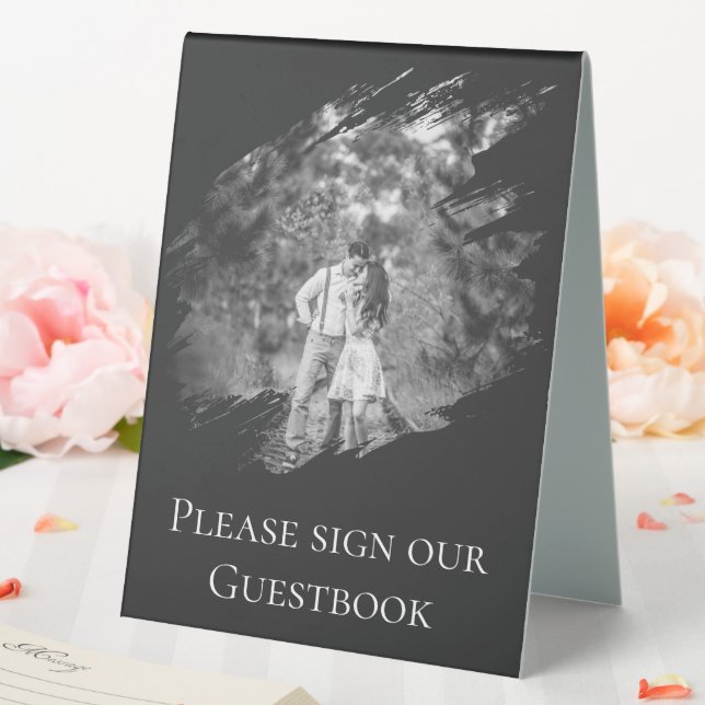 Modern Brushstroke Photo Wedding | Soft Black (In SItu (Wedding))