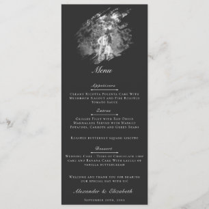 Modern Brushstroke Photo Wedding   Soft Black Menu