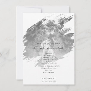 Modern Brushstroke Photo Wedding White Program