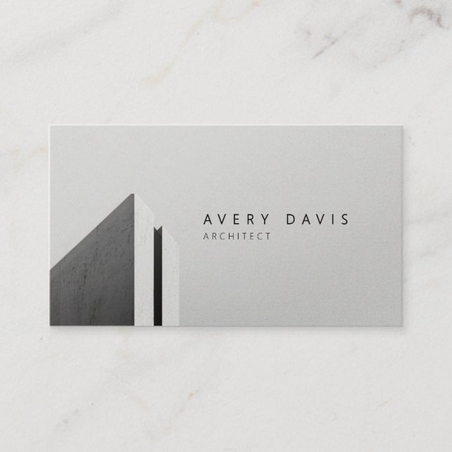 Modern Brutalist Concrete Architect Business Card (Front)