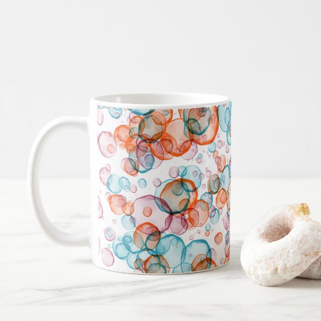 Modern Bubble art  . Coffee Mug (With Donut)