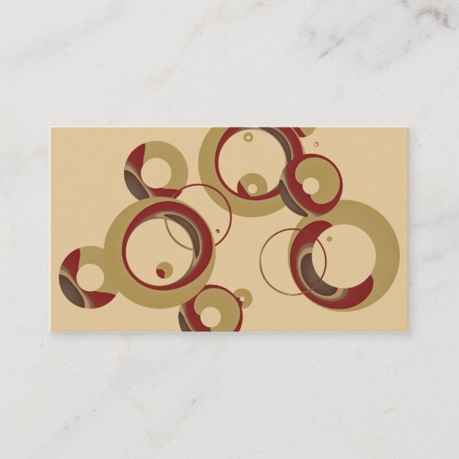 Modern Bubbles Business Cards - Beige (Front)