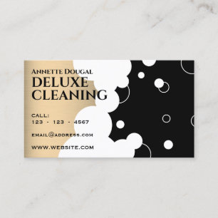 Modern bubbles pattern faux metallic business card