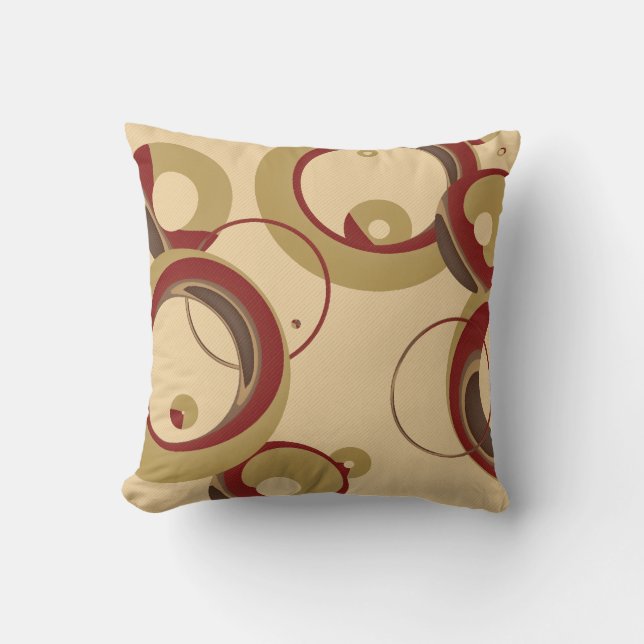 Modern Bubbles Throw Pillow - Beige (Front)